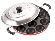 Non Stick 12 Cavity Aluminium Appam Patra With Lid Appam Paniyaram Pan
