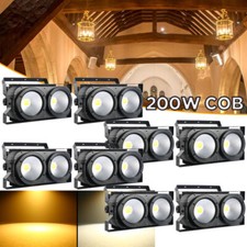 8PCS 200W COB LED Par Light DMX Stage DJ Audience Blinder Light Warm Cool White
