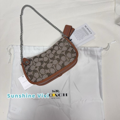 NWT Coach Limited Swinger 20 In Crystal Signature Jacquard Shoulder Bag CW568 - 第 1/18 張圖片