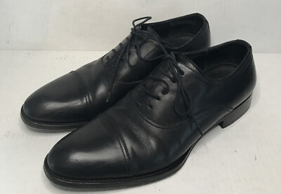 Broletto Black Leather Cap Toe Oxford Dress Shoes Broletto Oxford Dress Shoes Leather Cap Toe Lace Up Flat  main image 4