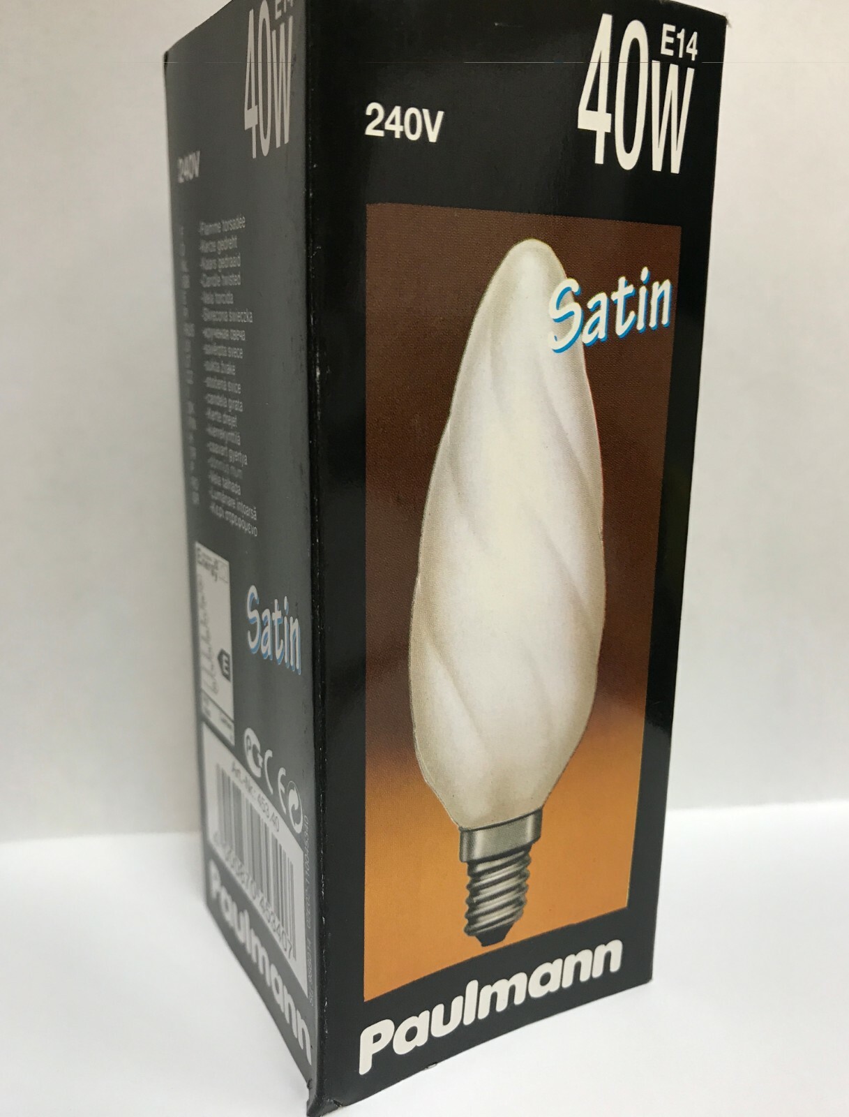Paulmann Candle Lamp Satin E14 40W Giant Candle Bulb Twisted Item No.: 453.40