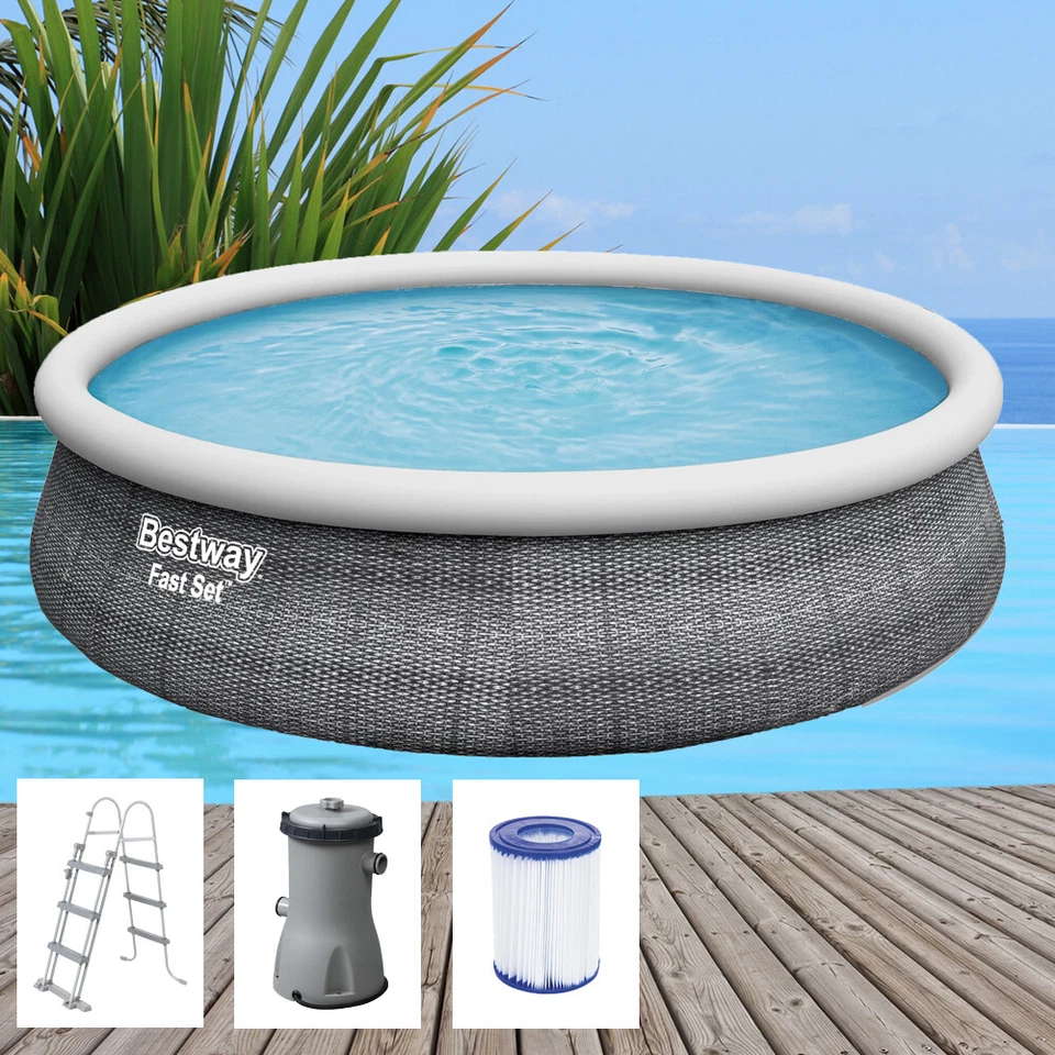 Bestway Fast Set 457x107cm Pool mit Filterpumpe Gartenpool Planschbecken 57372