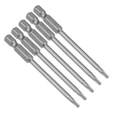 5pcs T10 Magnetic Torx Screwdriver Bits 1/4" Hex Shank S2 Security Tamper Proof