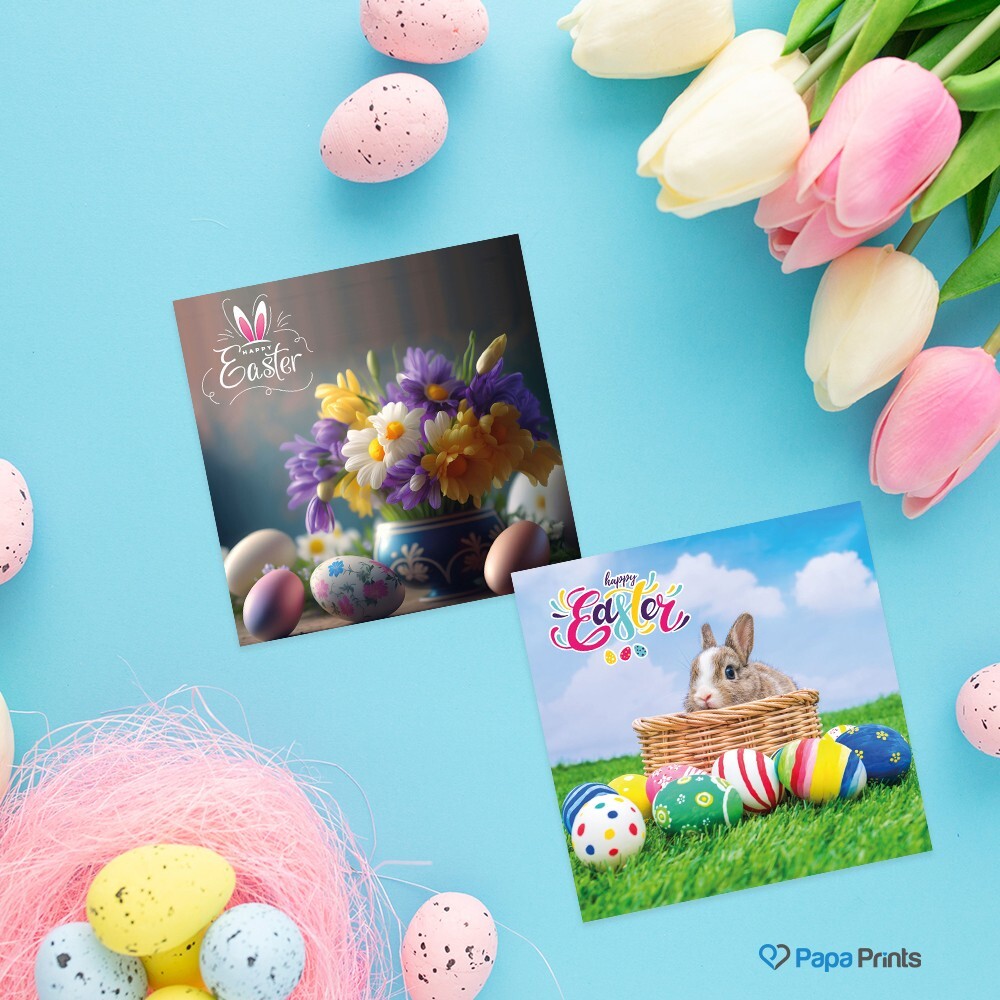 Pack of 12 Premium Easter Cards Mixed Easter Designs 145 x 150 mm With ...