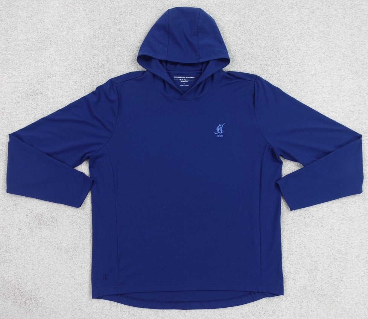 Holderness Bourne Hoodie Men's Large Blue Tailored Fit Dry Luxe