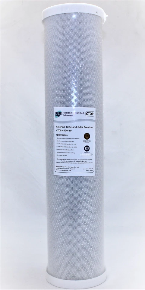 6 Pack Carbon Block Cartridge 4.5" x 20"  NSF Water Filter 10 Micron - Image 2 of 4