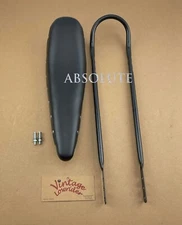 VINTAGE LOWRIDER 24" SHORT BACK SISSY BAR IN BLACK W/ EYELET BLACK BANNANA SEAT