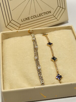Armcandy Los Angeles Luxe Collection set 2 adjutable Bracelet tricolor gold tone