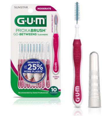 GUM Proxabrush Go-Betweens - Moderate - Interdental Brushes - Soft Bristled D...