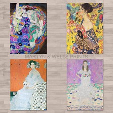 Gustav Klimt prints. A4 canvas paper / poster art. Portraits. Klimt. Art Nouveau