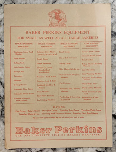 Vintage Marketing: 1930er Jahre Bäcker Perkins - komplette Linie von Bäckereiausrüstung