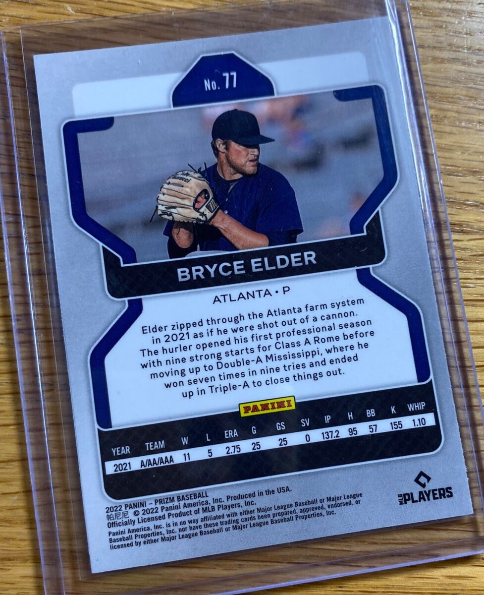 Bryce Elder Rookie Card 2022 Panini Prizm Baseball Atlanta Bryce Elder Rookie Card 2022 Panini Prizm Baseball Atlanta
