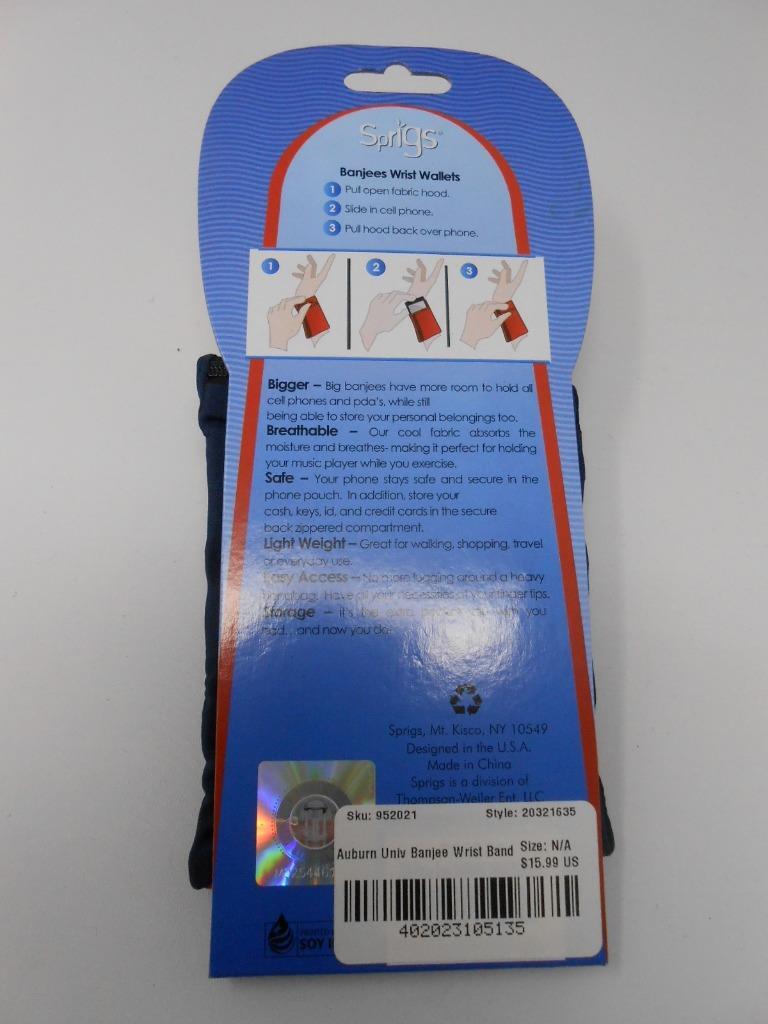 New Licensed Auburn Tigers BANJEES Wrist Wallet Holds Phone WAR EAGLE!! B139