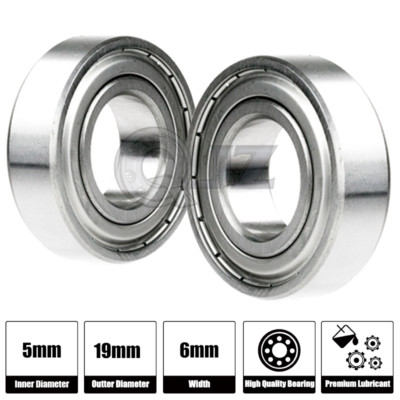 2x 635-ZZ Ball Bearing 19mm x 5mm x 6mm ZZ 2Z NEW QJZ Free Shipping Metal
