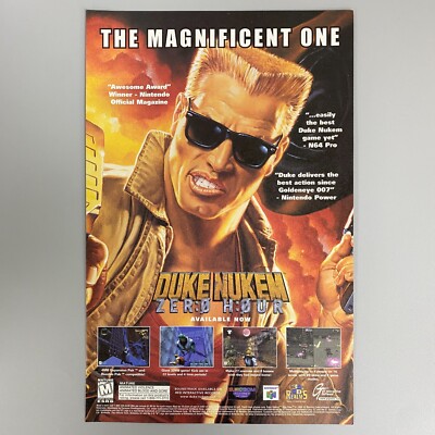 NINTENDO DUKE NUKEM ZERO HOUR VIDEO GAME 2000 VINTAGE RETRO ADVERT