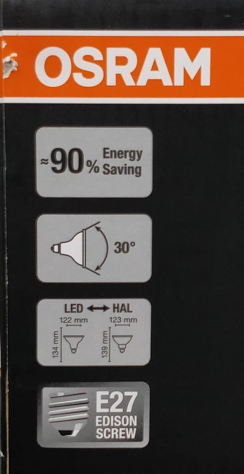 2 x OSRAM LED PAR38 Floodlight Globes Bulbs 12W 240V E27 Cool Daylight 6500K - Image 4 of 4