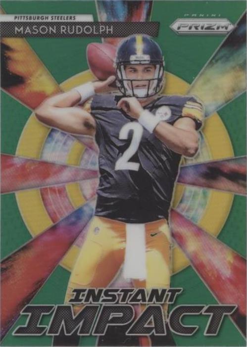 Mason Rudolph Sticker 2018 Panini Prizm - Instant Impact Mason Rudolph #II-8 Green Prizm (RC ...
