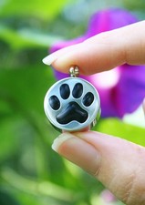 Paw Print Cremation Jewelry Pendant Urn for Ashes Pet Dog Cat Memorial Gift USA