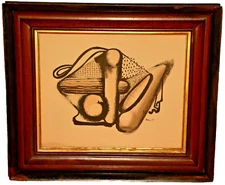 ERNST NEIZVESTNY Original Vintage Signed MCM Minimalist Modern Abstract Painting