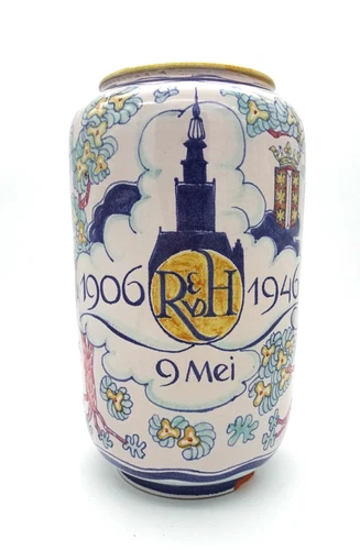 RARE LARGE KONINKLIJK GOEDEWAAGEN GOUDA WILLEM VAN NORDEN ? VASE CERAMIC HOLLAND
