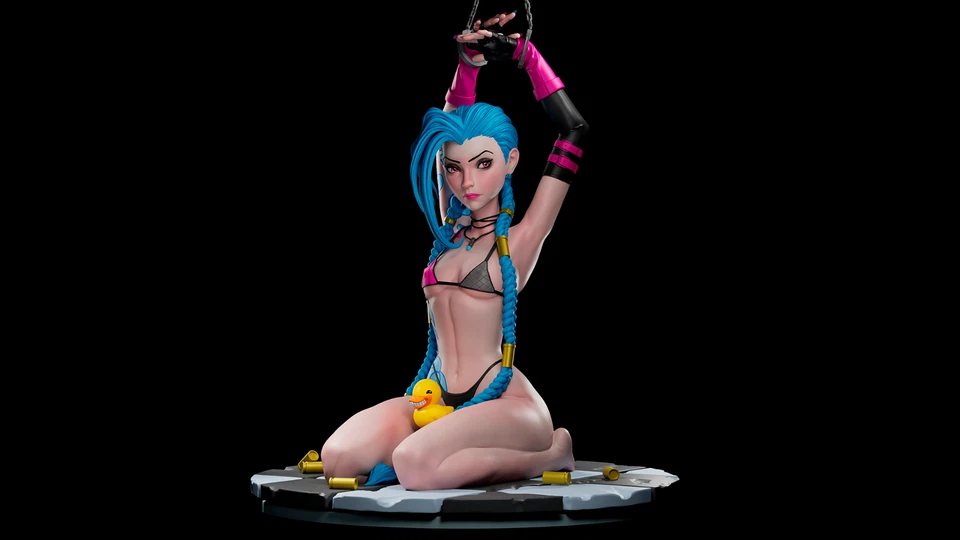 League Of legends Jinx In The Bathroom - NSFW OR SFW - HandPainted 12 k -1-12 - Image 3 of 4