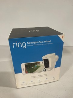Ring spotlight cam wired Outdoor Security Camera and Spotlight White