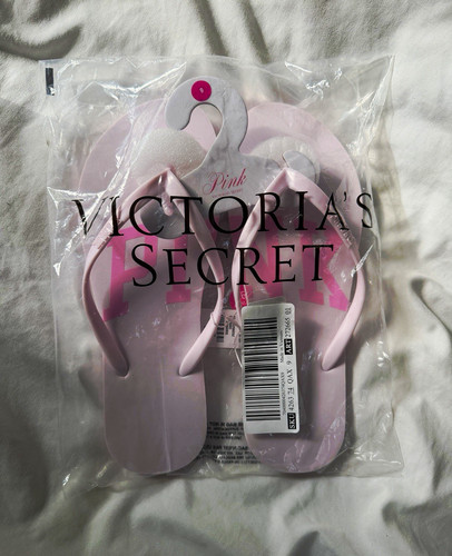 Victoria's Secret PINK Logo Lightweight Pink Flip Flop Sandals Women's US 9