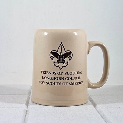 Vintage Boy Scouts Longhorn Council Friends of Scouting Mug Texas mid-1990s