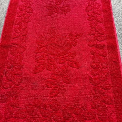Vintage 60’s 70’s Lipstick Red Sculpted Roses Handtuch Baumwolle USA - Bild 2 von 10