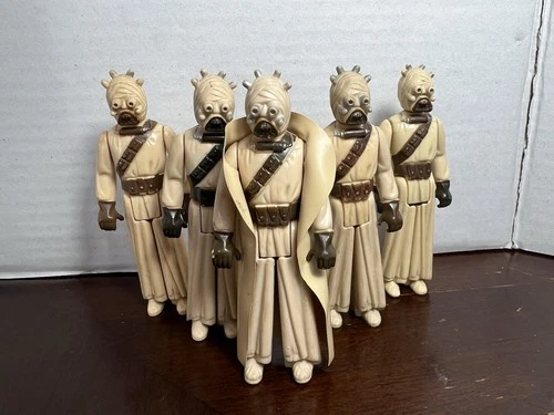 VINTAGE KENNER STAR WARS 1977 TUSKEN RAIDER SAND PEOPLE LOT X5 + LONG TUBE