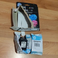 HP 64XL Black And 64 Tricolor Original Genuine Ink Cartridges Exp 11/2027 - Read