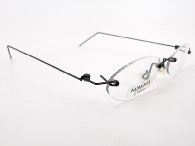 NOS Minima Titanium Eyeglasses FRAMES Matte Black 130mm France L984