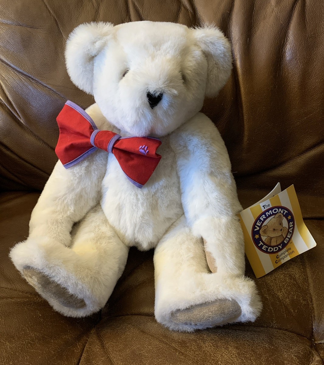 Jointed Vermont Teddy Bear Company W/Red Bow Purple Trim 16” | eBay