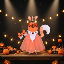F&uuml;chsin Kost&uuml;m Set Neckholder M&auml;dchen F&uuml;chsin Kost&uuml;m f&uuml;r Halloween, Partys, Kinder