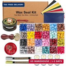 TRINIDa Wax Seal Kit, Premium Wax Seal Stamp Kit with 24 Colors 624 Pcs Beads, M