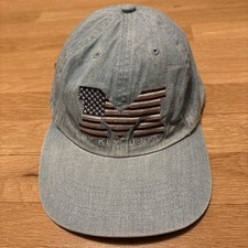 Disney Mickey Mouse Hat USA Flag Logo Embroidered Cap Vintage Vtg Denim