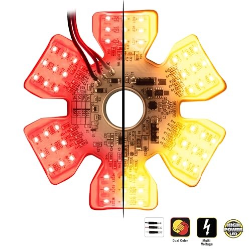  81793 Ultra Thin Air Cleaner Hex 54 Led Dual Color Light Red/Amber - Picture 2 of 6