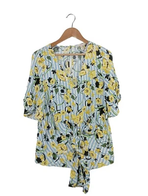 ESPRIT Blouse-chemisier Dames Blouse T EU 42 bleu-jaune primevère-vert - Photo 1/4