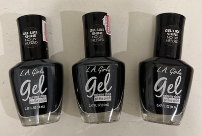 Lot of 3 LA Girl Gel Extreme Shine Nail Polish, Defiant, 0.47 Oz New , Sealed