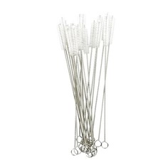 Straw Cleaner Brushes, nylon bristles stainless steel handle, Nylon Skinny Pipe