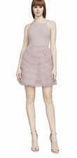 NWT BCBG MAXAZRIA Casandra Sepia SPAGHETTI STRAPS PLEATED TULLE DRESS, size 6