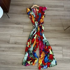 MSK NWT Colorful Pants Romper  Size Large