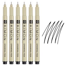Fineliner Pens, 0.1mm Fine Points Drawing Pen for Sketching, Pack of 6