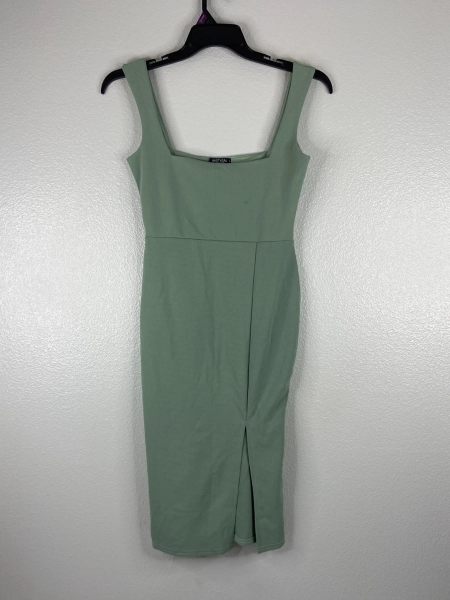 knee length dresses for ladies Square Neck Midi Dress-Carmen Candela