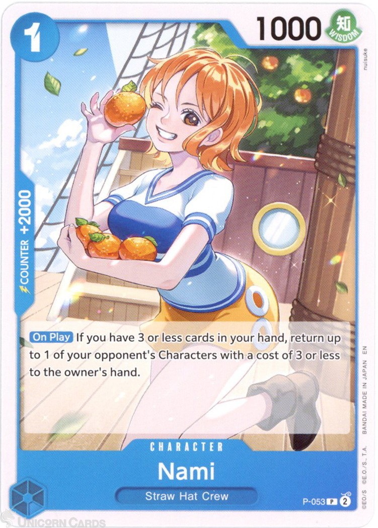 P-053 Nami : Promo Non-Foil English One Piece TCG Card : LD01: Learn Together De
