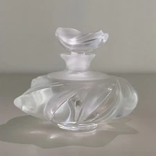 SAMOA CLEAR & SATIN PERFUME BOTTLE BY LALIQUE CRYSTAL FRANCE Vintage Mint