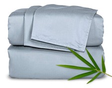 PURE BAMBOO TWIN SHEETS, GENUINE 100 ORGANIC, LUXURIOUSLY SOFT TWIN, BLUE