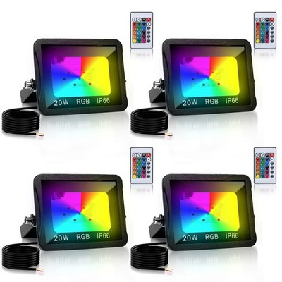 RGB LED Fluter 1-10x 10-50W Auße Strahler Dimmbar Flutlicht Gartenlampe 10-50W