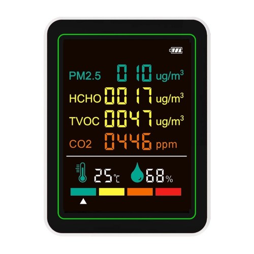 6in1 Indoor Air Quality Monitor Portable PM2 5 TVOC Temp Humidity Detector - Picture 6 of 19