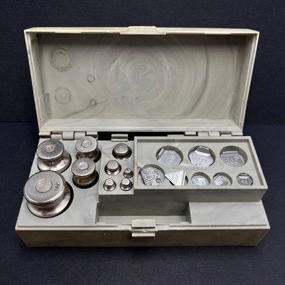 Vintage 1987 USSR Steel Scale Weights Set w/ Box | Soviet Scientific Collectible